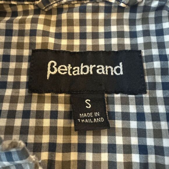 Betabrand Mens Plaid Checked Long Sleeve Button Up Shirt Navy Green Size Small - Picture 3 of 5